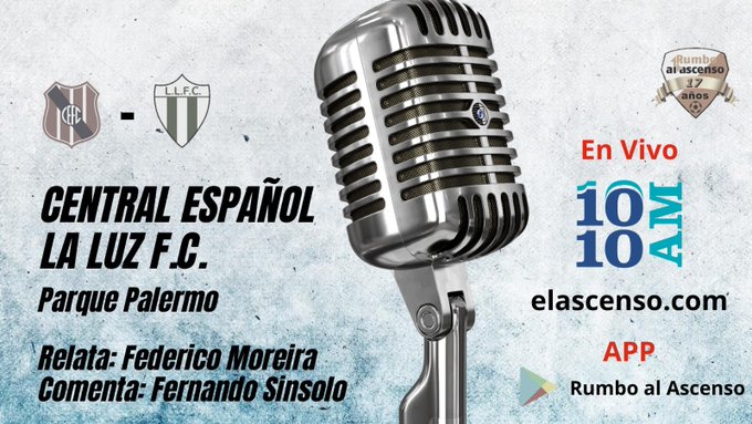 Transmisión: Central Español y La Luz F.C. por 1010 AM
