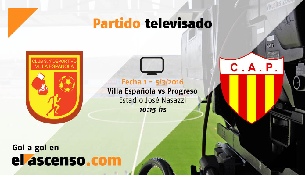 Sábado: Villa Española y Progreso, TELEVISADO